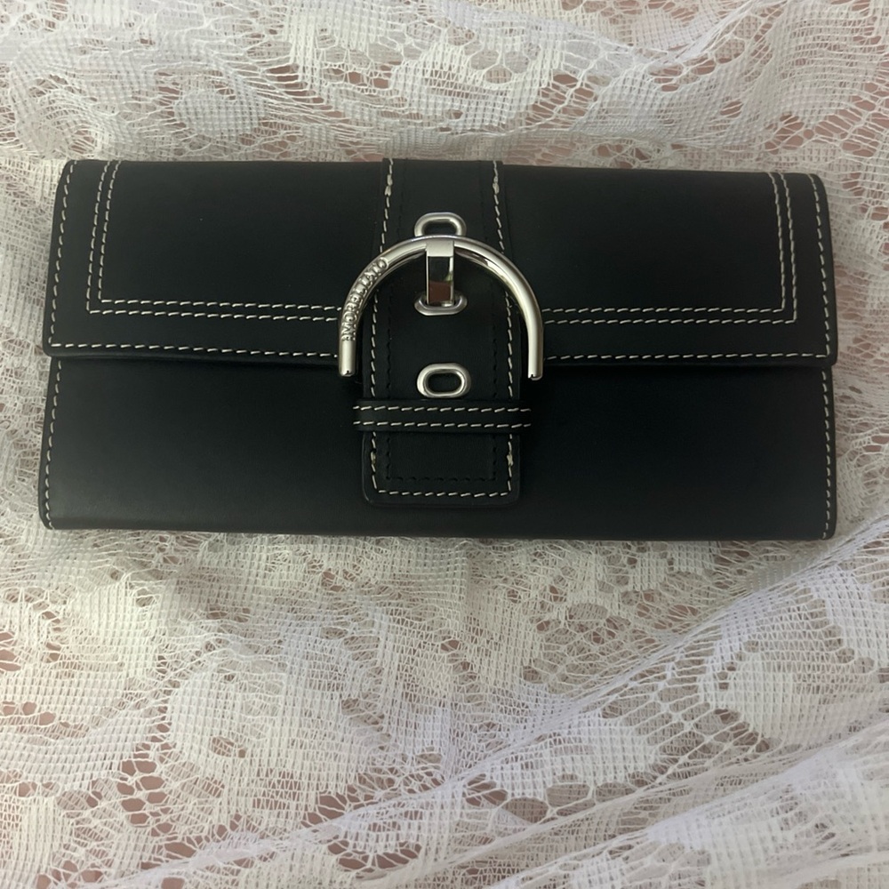 Source Unknown Black Wallets With Silver Hardware - image 1